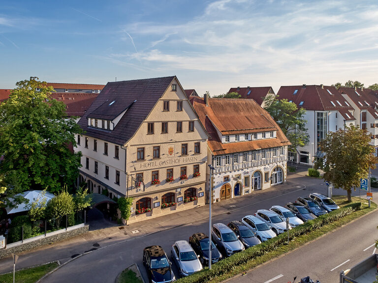 Außenansicht des Ringhotel Gasthof Hasen in Herrenberg im Naturpark Schönbuch nahe Stuttgart