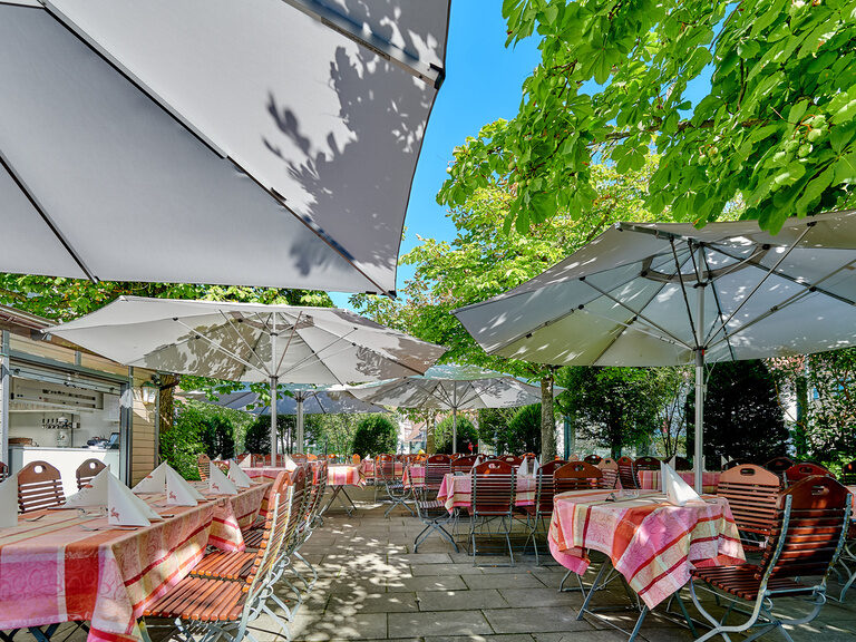 Gartenterrasse des Ringhotel Gasthof Hasen in Herrenberg im Naturpark Schönbuch